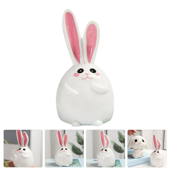 Luxshiny 1Pack Kid Piggy Bank Ceramic Rabbit Saving Jar For Home Office Bedroom Decoration
