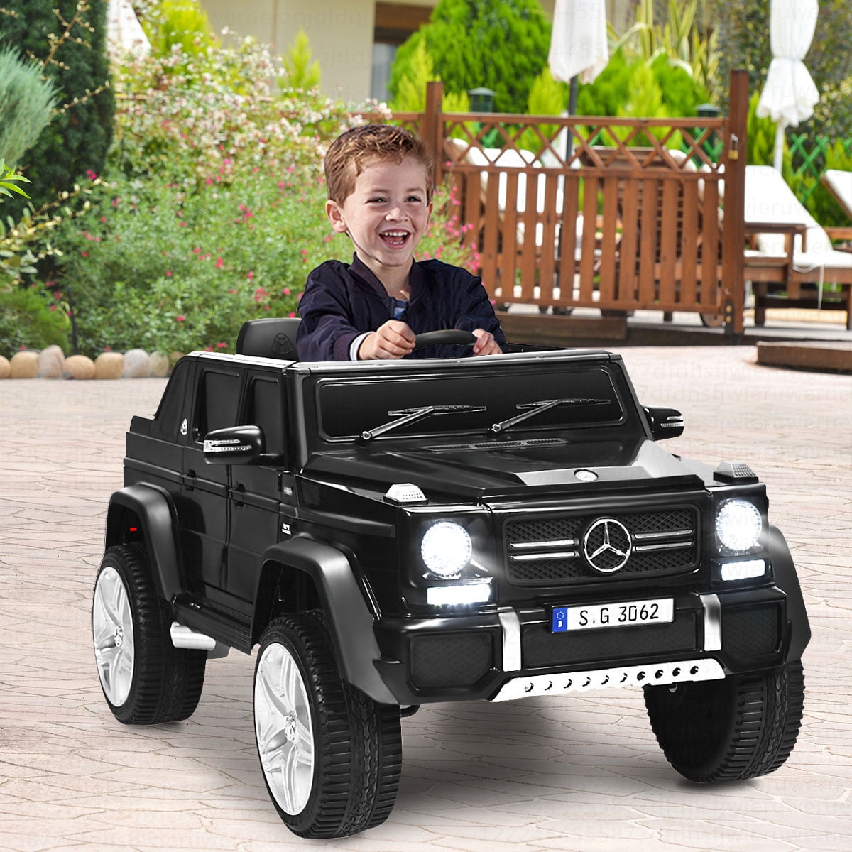 Costway Mercedes Benz 12V Electric Kids Ride On Car RC Remote Control W/Trunk Black