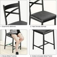 thumbnail image 4 of Bar Juego de Taburetes de 2/4 con Cojín de Asiento de 16 Pulgadas de Ancho, Respaldo y Reposapiés, Taburetes de Bar Modernos con Altura de Mostrador para Isla de Cocina, Sillas de Bar Tapizadas con Estructura de Metal de Asiento Grande para Barra de Desayuno, Comedor, 4 of 7