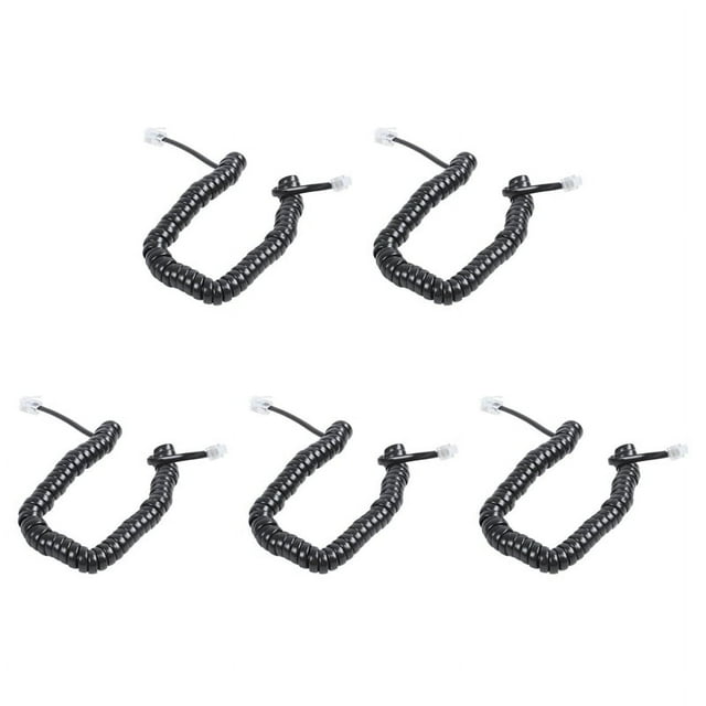 5piezas 9.3 Pulgada Negro RJ9 Cable Cordon De Bobina Del Modem Del Telefono