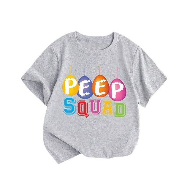 TZEWGL Tops For Kid Short Sleeve Easter Bunny Letter Printed Round Neck Clothes For Newborns size 2-3T