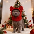 thumbnail image 5 of Pet Hood Dog Cat Snood Winter Warm Ears Design Adjustable Drawstring Cold Weather Pet Head Neck Warmer(Red-31.5Cm), 5 of 5