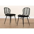 thumbnail image 4 of bali & pari Bohemian Black Finished Rattan and Metal 2-Piece Dining Chair Set, 4 of 11
