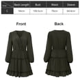 thumbnail image 2 of Vestido de otoño para mujer, manga larga, escote en V, cintura alta, corte A, minivestido corto, regalo para mujer, 2 of 7