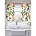 thumbnail image 6 of Summer Fruits Semi Sheer Window Curtains 54 Inches Long, Spring Orange Peach Green Botanical Rod Pocket Voile Silky Chiffon Curtain Light Filtering Drapes for Living Room, Kitchen, 52"x54", 2 Panels, 6 of 9