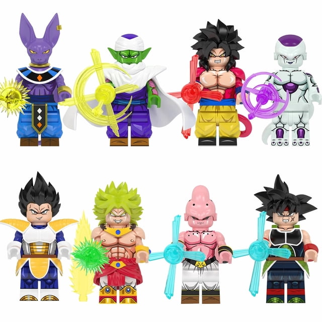 Figuras de Bloques de Construcción de Anime, Personajes Birusu y Freezer Super Saiyajin 8, Mini Figuras de Juguete Coleccionables, Regalo para Niños y Fans - 8 Piezas