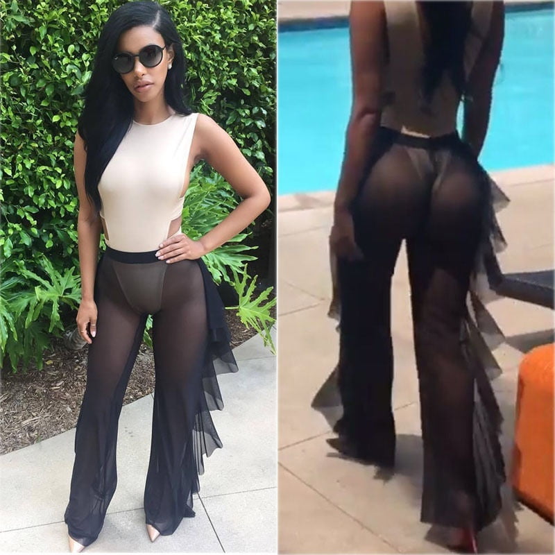 black swim cover up pants