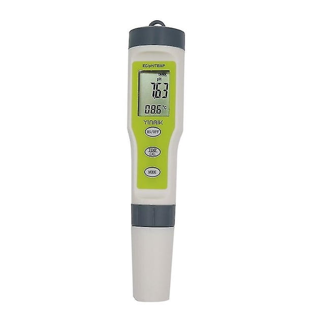 Medidor de Ph Digital pluma impermeable grande Probador de Calidad del Agua 4 en 1 con función de calibración automática Kit de prueba de rango de Ph 0-14