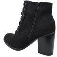 thumbnail image 3 of Lurk Combat Ankle Boots Soda Lace Up Booties Women Thick Heel Side Zipper Suede Black, 3 of 3
