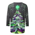thumbnail image 4 of YABCSAZ Ugly Christmas Sweaters for Women 3/4 Sleeve Tops Casual Loose Pullover Oversize Crewneck Sweatshirt Xmas Graphic Print Fall Trendy Outfits T Shirts for Xmas Party Holiday Tops, 4 of 5