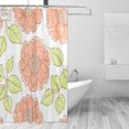 thumbnail image 2 of Peach Blossom Pattern Design 72x72 Waterproof Shower Curtain Liners Durable Metal C-Hooks Fade-Proof Thermal Print Anti-Splash, 2 of 5