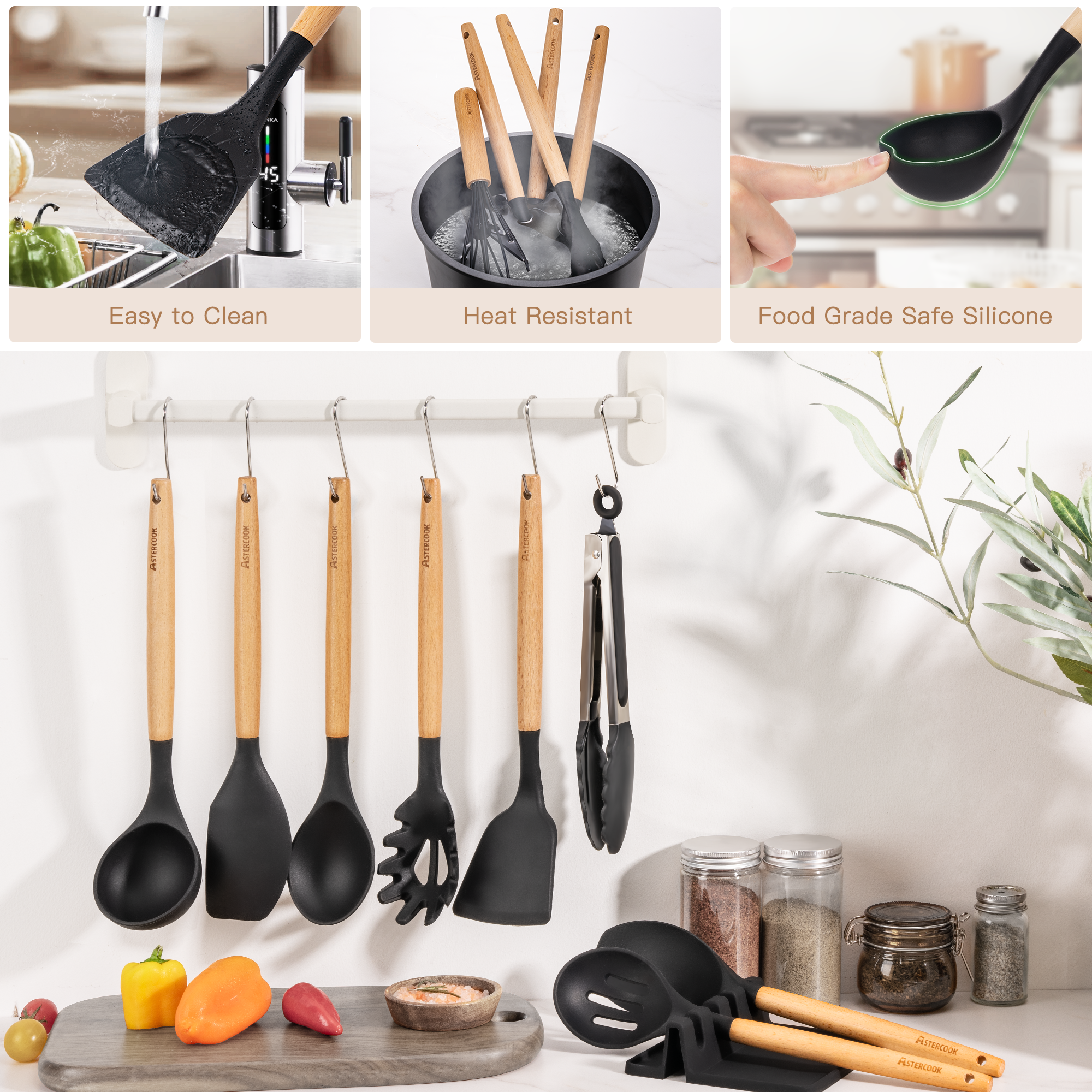 Astercook 38-Piece Silicone Kitchen Utensil Set photo 7