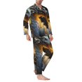 thumbnail image 2 of KLL Golden White Fire Dragon Sleepwear Mens Flannel Pajamas,Long Cotton Pj Set, 2 of 7