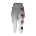 thumbnail image 3 of kpoplk 4th of July Capri Leggings for Women, Capri Leggings Women USA Flag Print Workout Tights High Waist Yoga Capri Leggings(Grey,M), 3 of 4