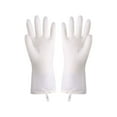 thumbnail image 2 of Guantes de lavavajillas de PVC engrosado con forro mullido - Resistentes al frío y al calor, guantes impermeables para limpiar el hogar, verde/blanco, 11,8", 2 of 7