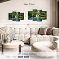 thumbnail image 4 of Elephant Stock Forest Waterfall Scene Wall Art - Horizontal Multi Panel Canvas - Living Room Wall Decor - Nature Multi Panel - Teal And Gray Decor - 43" x 27", 4 of 8