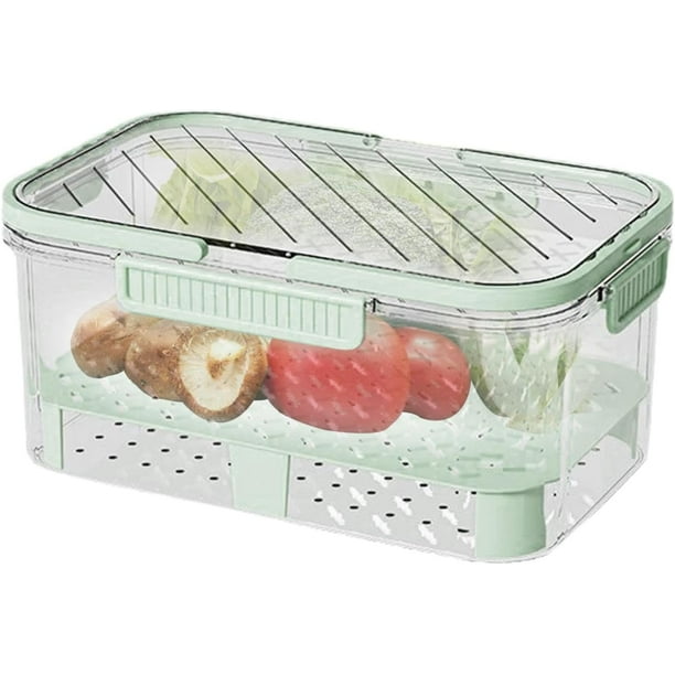 Contenedor de almacenamiento de frutas Almuerzo Contenedor de frutas Almacenamiento de alimentos de frutas portátil con asa, Caja hermética para guardar refrigerios Contenedor de mantenimiento fresco