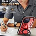 thumbnail image 3 of MagSafe Compatible Military Grade Hybrid Case with Kickstand Ring Holder for iPhone 15 Pro - Red, 3 of 9