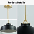 thumbnail image 6 of Industrial Round Matte Black Shade Shade 16 Inch Pendant with Brass Pole, Hand-polished Ceiling Light with Metal, Unique Elegant Ceiling Lamp, Pendant Lighting for Living Room, Dining Room, Bedroom, 6 of 10
