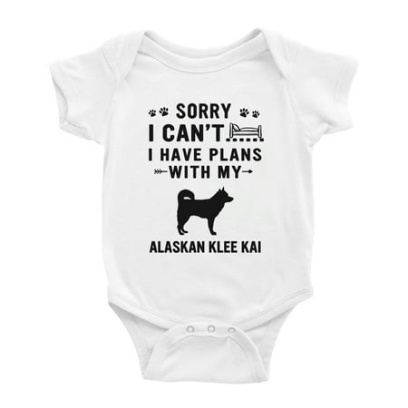 

Sorry I Can t I Have Plans With My Alaskan Klee Kai Love Pet Dog Cute Baby Jumpsuits (White 3-6 Months)