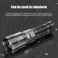 thumbnail image 6 of Super Bright LED Flashlight Rechargeable USB | LCD Battery Display, Zoomable 3 Modes | Waterproof Aluminum Alloy, 1800mAh Portable Handheld Torch, Black, 17.3cm, 6 of 9