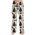 thumbnail image 2 of Christmas Pajama Pants for Women Soft Christmas Tree Print Pj Bottoms Drawstring Casual Comfy Lounge Sleepwear Pants Loose Fit Pajama Pants Green,XL, 2 of 5