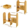 thumbnail image 2 of Bookshelf Desktop Bamboo Office Organizer Desk Storage Organizer Display Shelf Rack, Counter Top Bookcase - -, 2 of 6