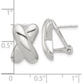 thumbnail image 4 of Sterling Silver Polished X Design Omega Back Earrings (Width 10.75) (Length 15.75) - Jbsp, 4 of 5