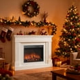 thumbnail image 3 of 44" Electric Fireplace with Mantel, Freestanding 23" Fireplace Heater with Remote Control, Farmhouse TV Stand with Adjustable Led Flame and Timer, 1400W, 3 of 8