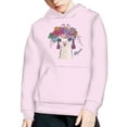 thumbnail image 5 of Xoenoiee Floral Alpaca Rose Purple Pattern Girls Hoodies Hooded Sweater for Kids Long Sleeve Pullover Hoodies with Kangaroo Pocket Fall Winter Sportwear, M, 5 of 7