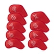 thumbnail image 4 of Cubiertas de cabezales de 9pcs Golf Club, regalos de golfistas protectores creativos, accesorios livianos, premium, de moda portátiles a prueba de Rojo, 4 of 8