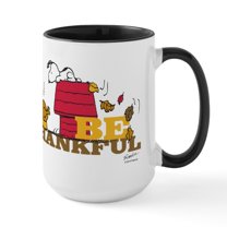 CafePress - Peanuts Be Thankful - 15 oz Ceramic Large White Novelty Mug
