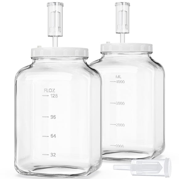 Frascos de fermentación Folinstall, 5,7 litros (1,5 galones), paquete de 2 con accesorios