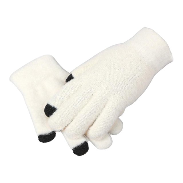 Guantes Wosthever Completos de Visón Térmicos Color Blanco Tamaño Libre
