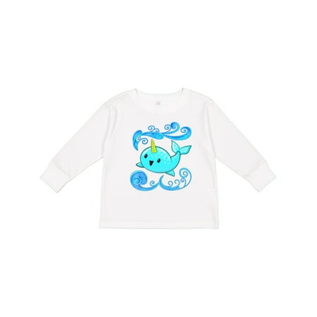 

Inktastic Cute and Playful Narwhal Gift Toddler Boy or Toddler Girl Long Sleeve T-Shirt