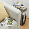 thumbnail image 6 of End Table for Narrow Space, 3 Tier Narrow Side Tables Modern Sofa Table with Storage Shelf, Bedside Table Slim Nightstand with Magazine Rack Living Room Home Office,Grey, 6 of 8