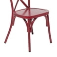 thumbnail image 6 of DecMode 19"W, 35"H Metal Farmhouse Outdoor Dining Chair, Red, 2-Piece, 6 of 10