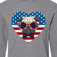 thumbnail image 4 of Inktastic Pug Dog Patriotic US Flag Heart Long Sleeve T-Shirt, 4 of 5
