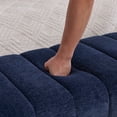 thumbnail image 4 of GZXS 69.7-Inch Extra Long Upholstered Bench, Channel Tufted Chenille End of Bed Setting Bench for Bedroom, Easy to Assemble, Navy, 4 of 7