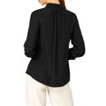 thumbnail image 4 of Allegra K Women's Bow Tie Neck Long Sleeve Fashion Button Decor Shirt, 4 of 7