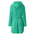 thumbnail image 4 of asdoklhq Womens Bathrobe Women Soft Solid Color Long Sleeve V-Neck Winter Sashes Pokets Fleece Faux Velvet Sleepwear Dress Nightgowns Mint Green 3X, 4 of 5