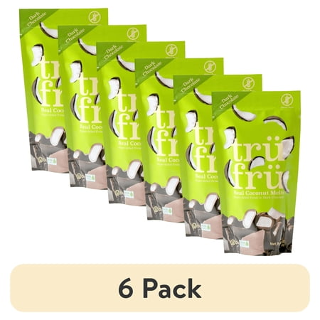 (6 pack) Tru Fru Grab & Go Hyper-Dried Coconut Melts in Dark Chocolate (2.1 oz)