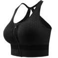 thumbnail image 6 of Womens Bras Sports Bra Fitness Running Shockproof Yoga Tank Front Zipper No Steel Ring Comfort Sports Bra Gathering Shockproof Measures Sport Bras for Women Black L, 6 of 6