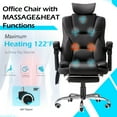 thumbnail image 5 of YODOLLA Office Chair with 7 Points Massage & Heat Function, Adjustable Executive Faux Leather Chair With Arm in Black, 5 of 10