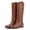 Cognac, variant on Riding Boots For Women Round Toe Chunky Heel Knee High Boots Vintage Metal Hardware Tall Booties Pull on 2029 Fall Winter