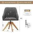thumbnail image 2 of Century Modern Accent Chair, 36.8 Inch Upholstered Swivel Living Room Chair With Arms Home Office Desk Chair For Bedroom Wood Legs Computer Task Chair No Wheels, Darkgrey, 2 of 2