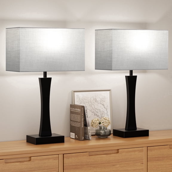 NiteLoom Touch Table Lamps Set of 2 with 3-Way Dimmable for Bedroom, Modern Nightstand Lights with USB-A C Charging Ports for Living Room, Dorm, Guest Room, Office