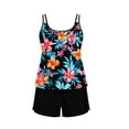 thumbnail image 7 of HOMBOM Womens Tankini Swimsuit Swimwear 2 Piece Orange High Waisted Modest Bathing Suit for Older Adult Boyshorts,Floral,L, 7 of 7
