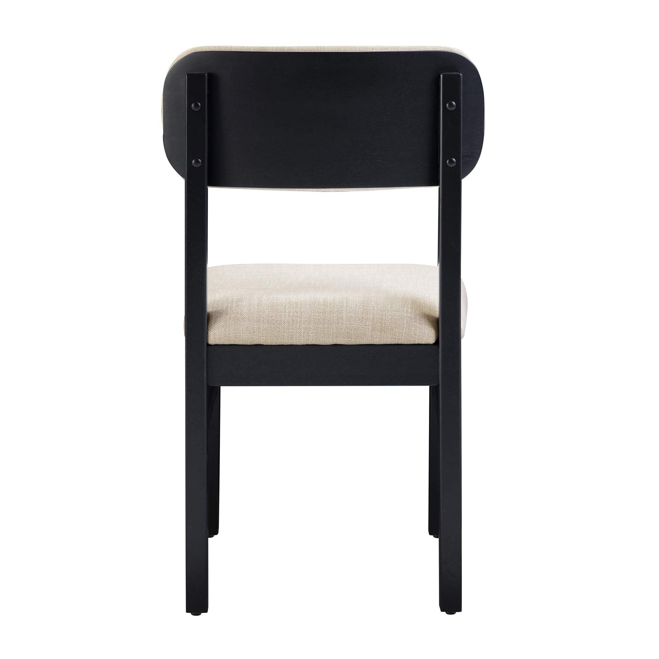 Better Homes & Gardens Juliet Upholstered Dining Chairs, Black and Cream, Set of 2