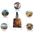 thumbnail image 5 of Canvas Tote Bag for Women Girls Design Print Lions in Flowers Tote, 5 of 8